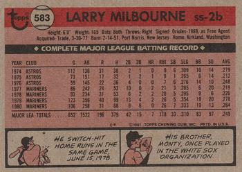 Larry Milbourne  baseball card collectible - Main Image 2