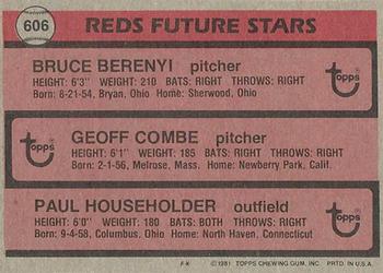 Reds Future Stars (Bruce Berenyi / Geoff Combe / Paul Householder)  baseball card collectible - Main Image 2