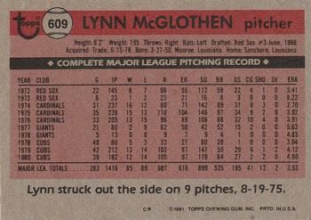 Lynn McGlothen  baseball card collectible - Main Image 2