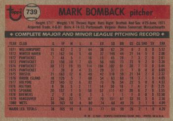 Mark Bomback  baseball card collectible - Main Image 2