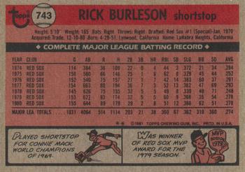 Rick Burleson  baseball card collectible - Main Image 2