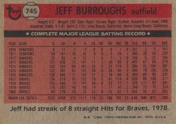 Jeff Burroughs  baseball card collectible - Main Image 2