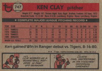 Ken Clay  baseball card collectible - Main Image 2
