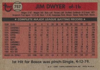 Jim Dwyer  baseball card collectible - Main Image 2