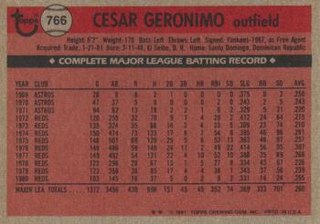 Cesar Geronimo  baseball card collectible - Main Image 2