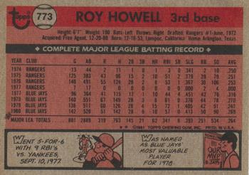 Roy Howell  baseball card collectible - Main Image 2