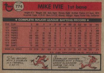 Mike Ivie  baseball card collectible - Main Image 2