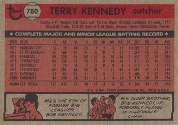 Terry Kennedy  baseball card collectible - Main Image 2