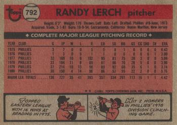 Randy Lerch  baseball card collectible - Main Image 2