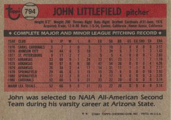 John Littlefield  baseball card collectible - Main Image 2