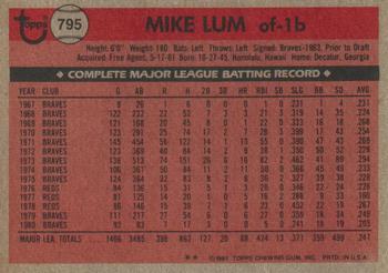Mike Lum  baseball card collectible - Main Image 2