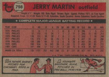 Jerry Martin  baseball card collectible - Main Image 2