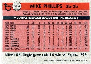 Mike Phillips  baseball card collectible - Main Image 2