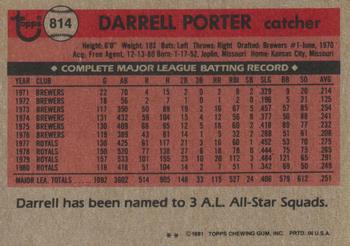 Darrell Porter  baseball card collectible - Main Image 2