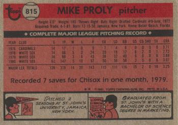 Mike Proly  baseball card collectible - Main Image 2