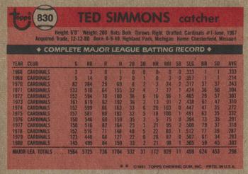 Ted Simmons  baseball card collectible - Main Image 2