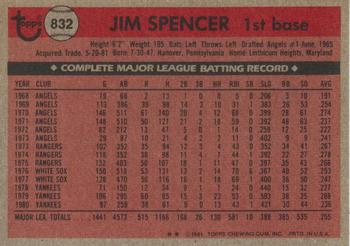 Jim Spencer  baseball card collectible - Main Image 2