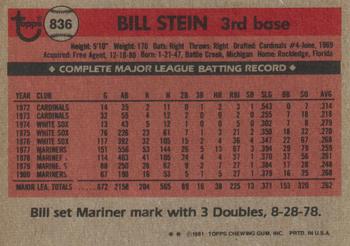 Bill Stein  baseball card collectible - Main Image 2