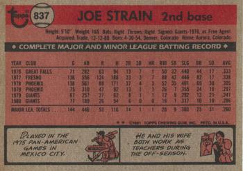 Joe Strain  baseball card collectible - Main Image 2
