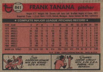 Frank Tanana  baseball card collectible - Main Image 2
