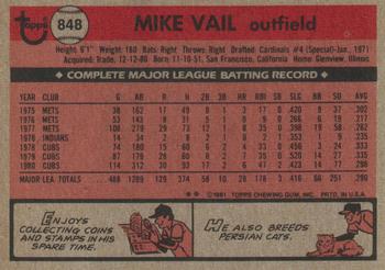 Mike Vail  baseball card collectible - Main Image 2