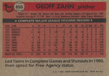 Geoff Zahn  baseball card collectible - Main Image 2
