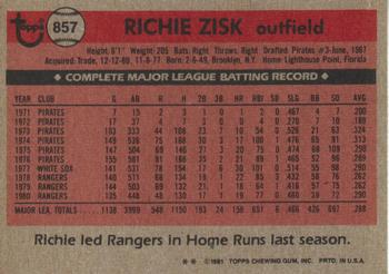 Richie Zisk  baseball card collectible - Main Image 2