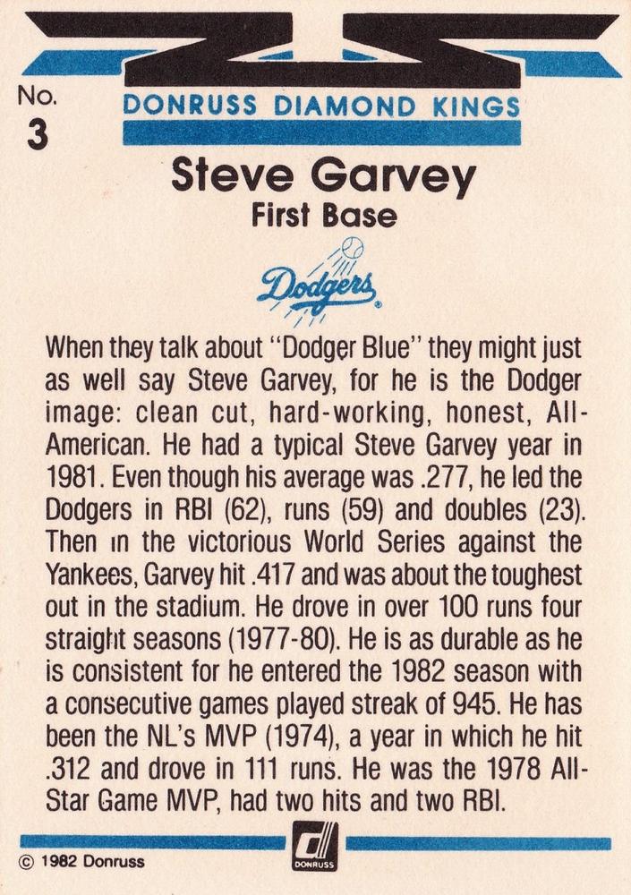 Steve Garvey  baseball card collectible - Main Image 2