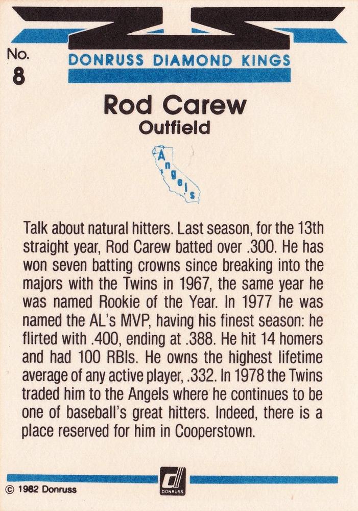Rod Carew  baseball card collectible - Main Image 2