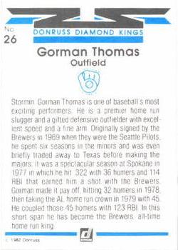 Gorman Thomas  baseball card collectible - Main Image 2
