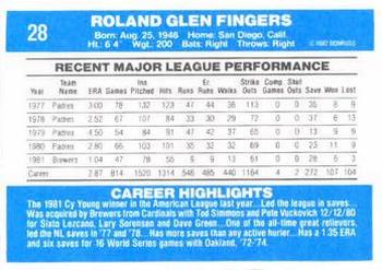 Rollie Fingers  baseball card collectible - Main Image 2
