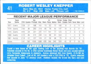 Bob Knepper  baseball card collectible - Main Image 2