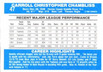 Chris Chambliss  baseball card collectible - Main Image 2