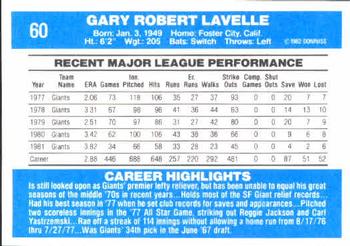 Gary Lavelle  baseball card collectible - Main Image 2