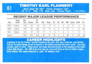 Tim Flannery  baseball card collectible - Main Image 2