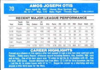 Amos Otis  baseball card collectible - Main Image 2