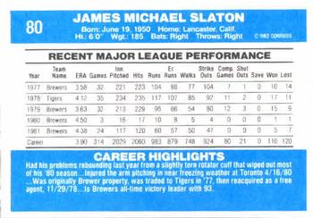 Jim Slaton  baseball card collectible - Main Image 2