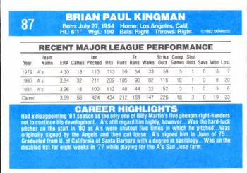 Brian Kingman  baseball card collectible - Main Image 2