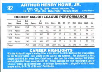 Art Howe  baseball card collectible - Main Image 2