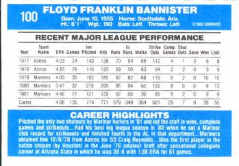 Floyd Bannister  baseball card collectible - Main Image 2