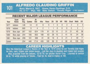 Alfredo Griffin  baseball card collectible - Main Image 2