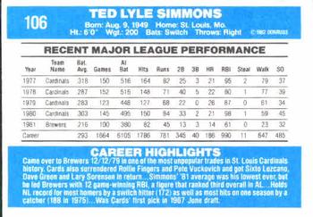 Ted Simmons  baseball card collectible - Main Image 2
