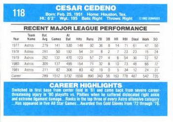 Cesar Cedeno  baseball card collectible - Main Image 2