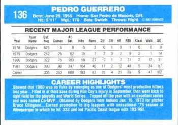 Pedro Guerrero  baseball card collectible - Main Image 2