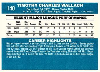 Tim Wallach  baseball card collectible - Main Image 2