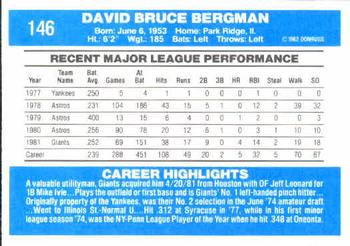 Dave Bergman  baseball card collectible - Main Image 2