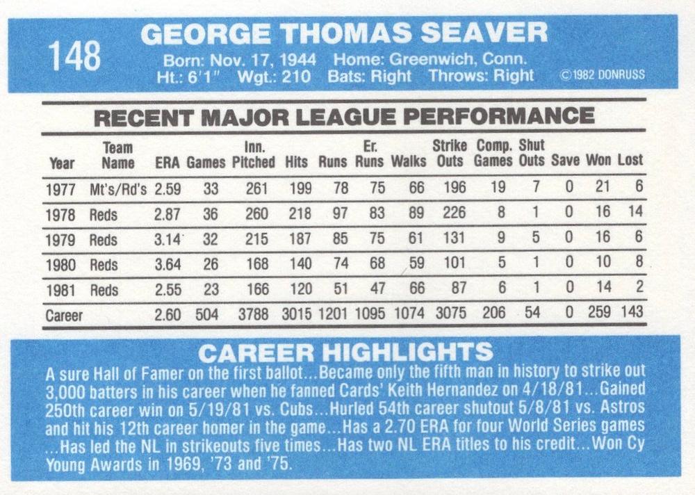 Tom Seaver  baseball card collectible - Main Image 2
