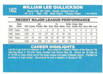 Bill Gullickson  baseball card collectible - Main Image 2
