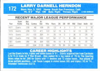 Larry Herndon  baseball card collectible - Main Image 2