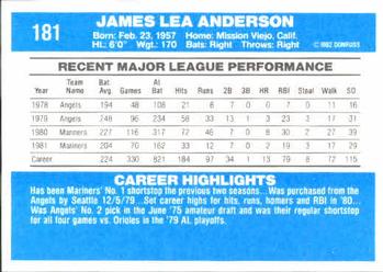 Jim Anderson  baseball card collectible - Main Image 2
